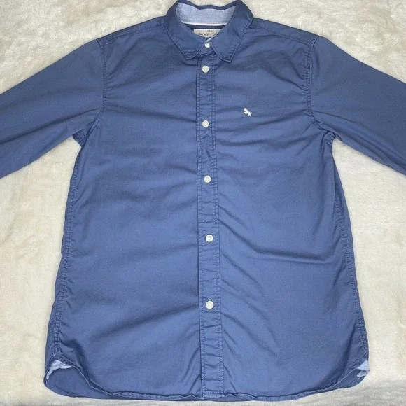 H&M LOGG Blue Cotton Long Sleeve Button-Up Shirt - Picture 2 of 11